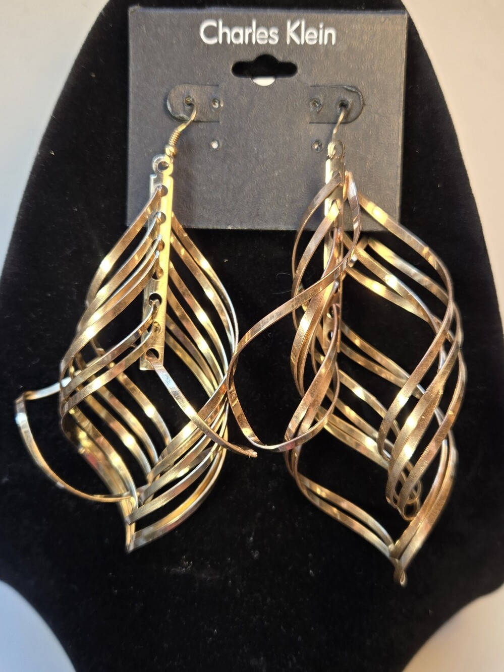 Charles Klein Gold-Tone Sculptural Drop Earrings